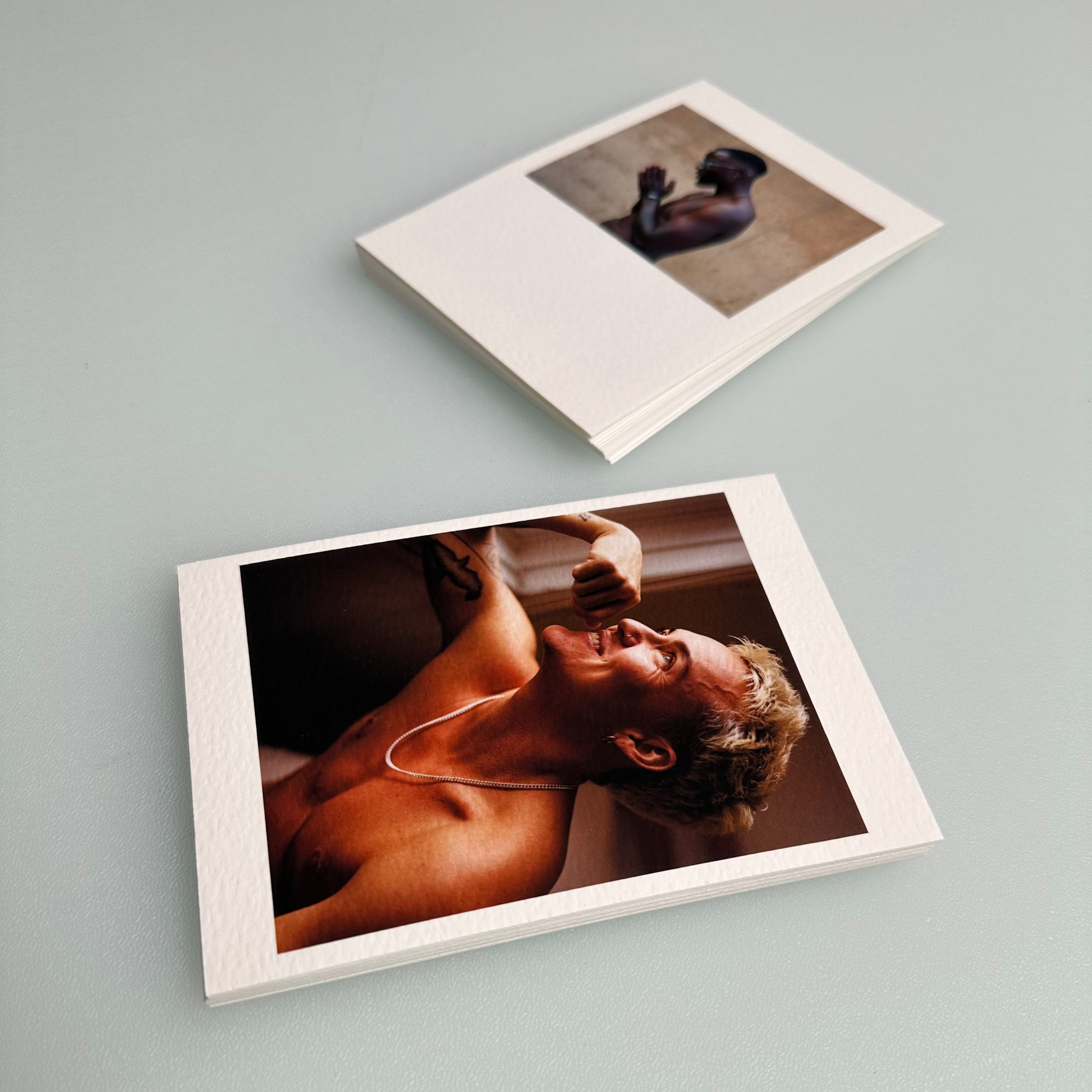 Two stacks of Studio set of 16 Fine Art A6 Artist Cards on House Textured 100% Cotton Rag 320 gsm paper